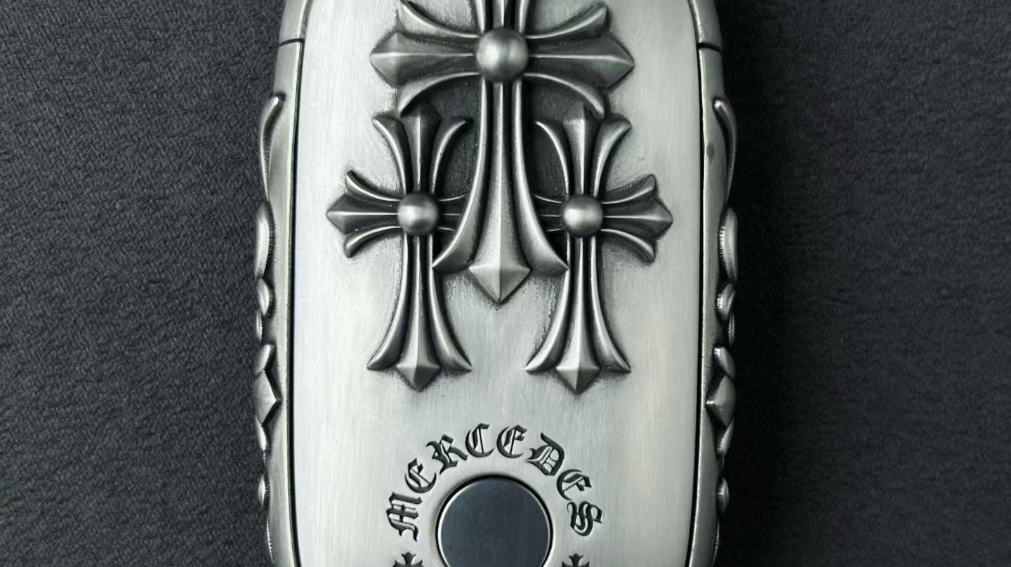 Mercedes-Benz back cross pattern detail showing the discipline behind a handcrafted result