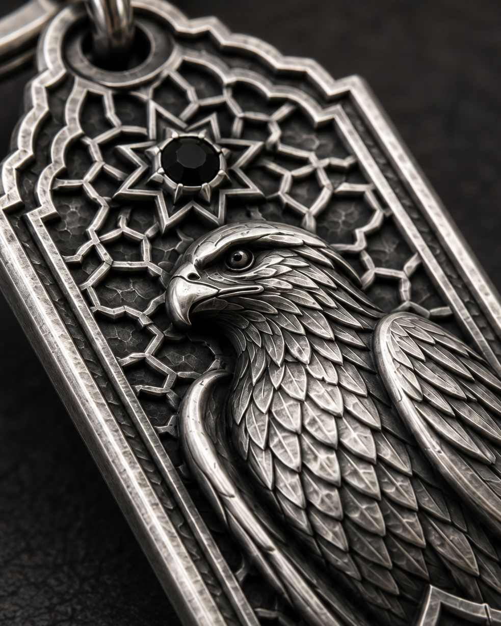Desert Falcon Personalized Key Tag, front product view