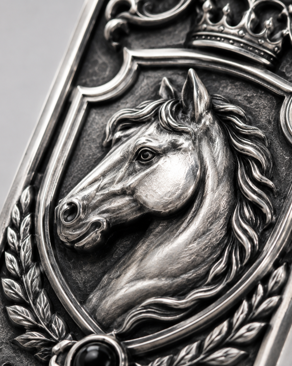 Equestrian Crest Personalized Key Tag, front product view