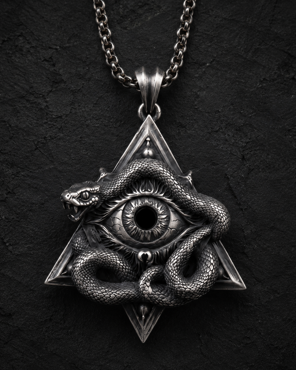 All-Seeing Eye Serpent Pendant, side profile
