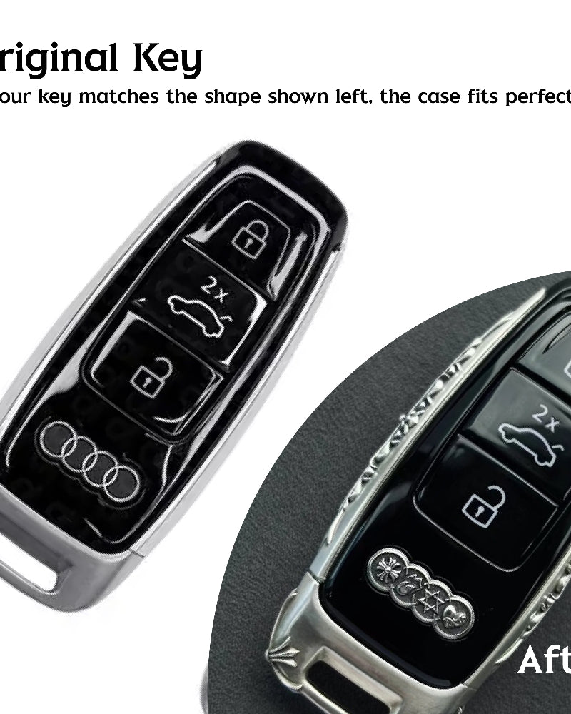 Side Profile View of Solid Silver Audi Key Case - Showing Intentional Weight Considerable Presence Masculine Heft Density Gravitas