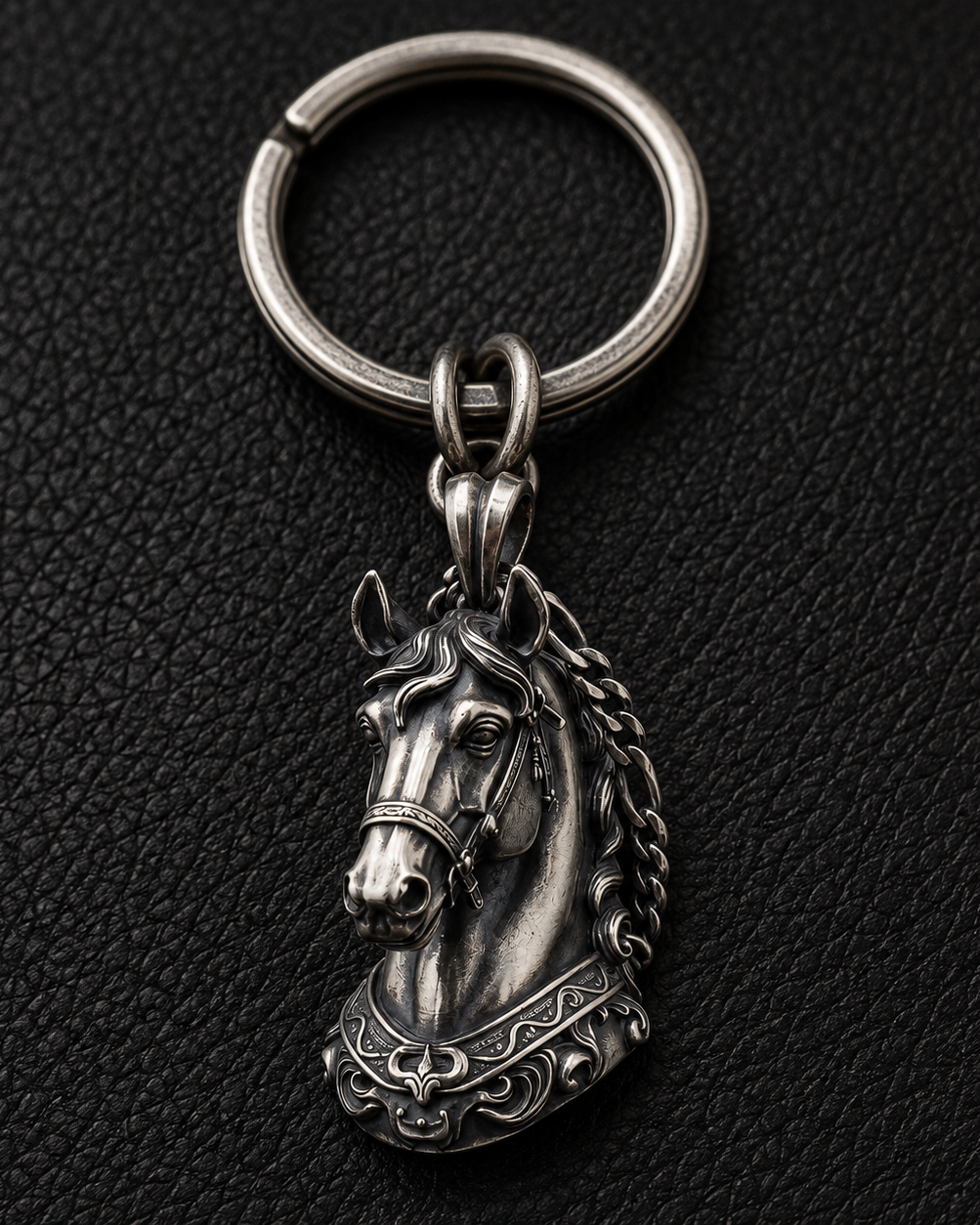 Baroque Horse Head Pendant, close-up detail
