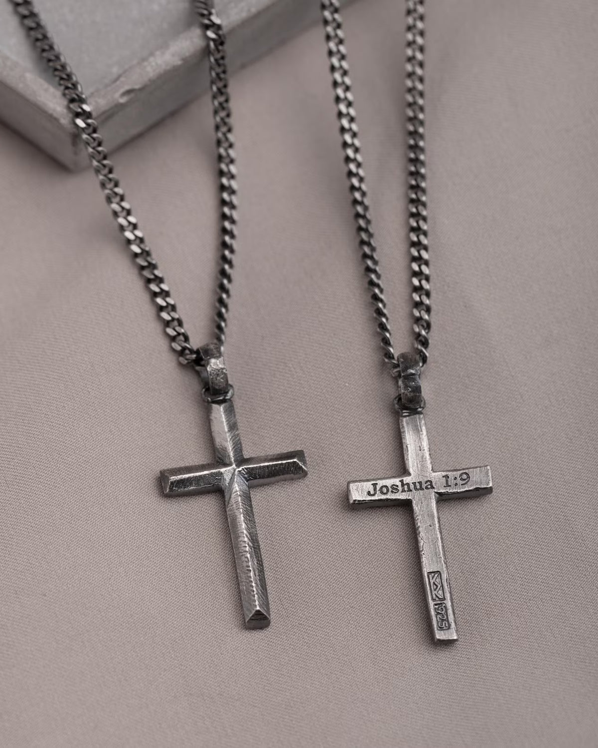 Bible Verse 925 Silver Cross Pendant, personalized back example