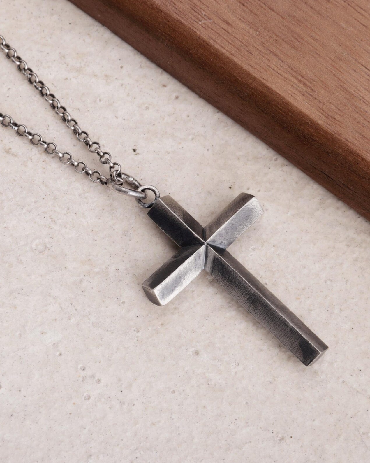 Custom Engraved 925 Silver Cross Pendant, alternate car-key pairing