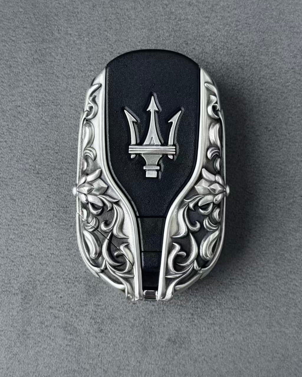 Custom Maserati Key Case, front button view