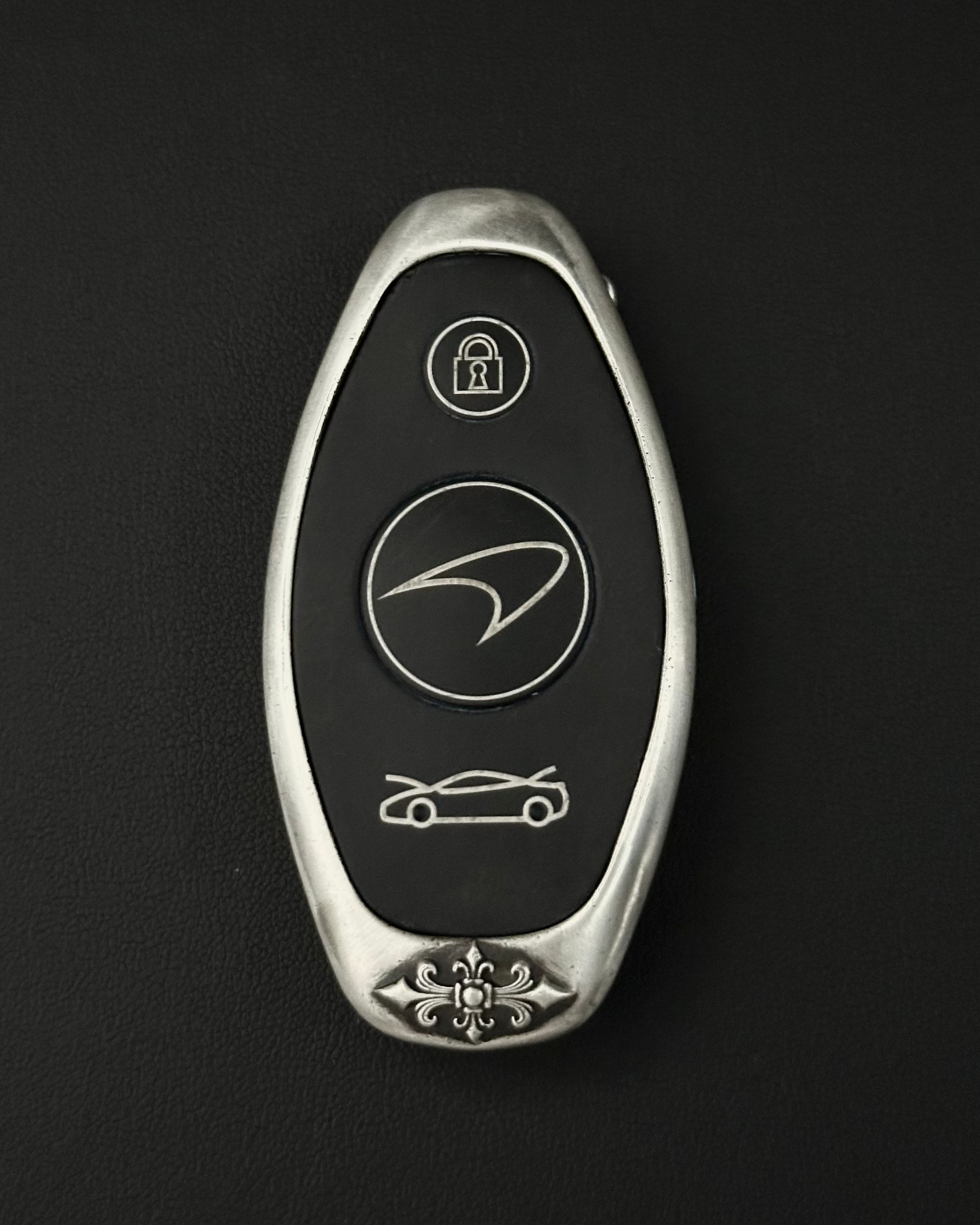 Custom McLaren Key Case, front button view