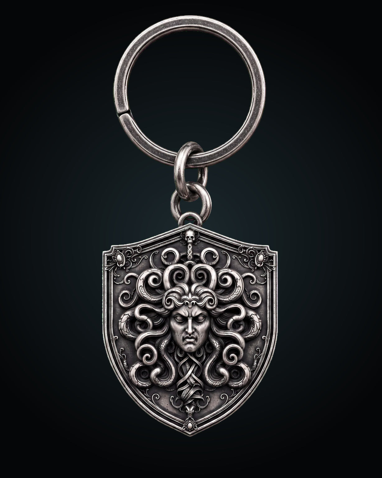 Gorgon's Shield Medusa Pendant, alternate front view