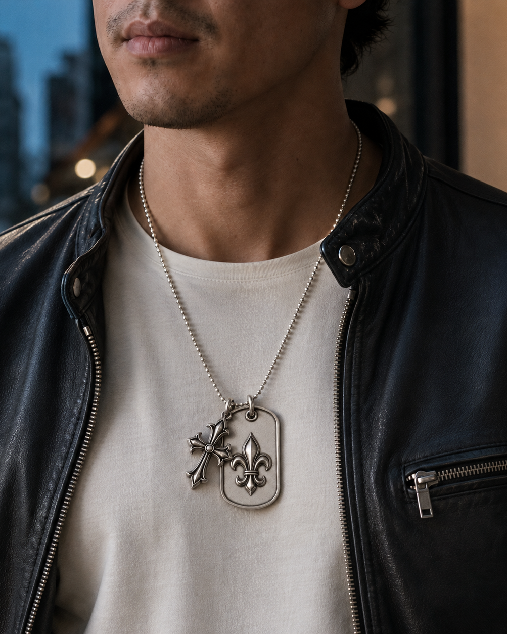 Ignis Flower-de-Luce 925 Silver I.D. Tag, second personalization example