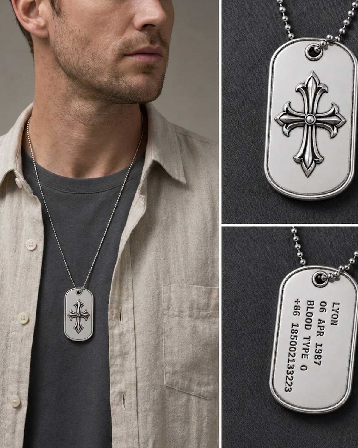Ignis Identity 925 Silver I.D. Tag, front product view