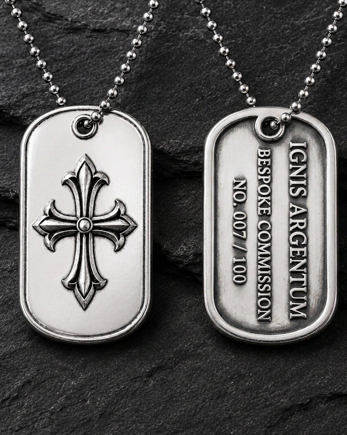 Ignis Identity 925 Silver I.D. Tag, second personalization example