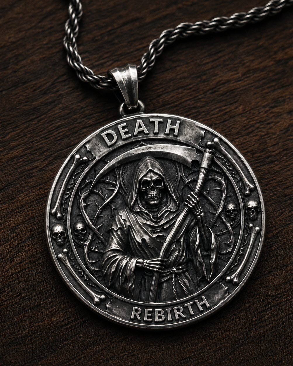 Life & Death Double-Sided Medallion, held for scale