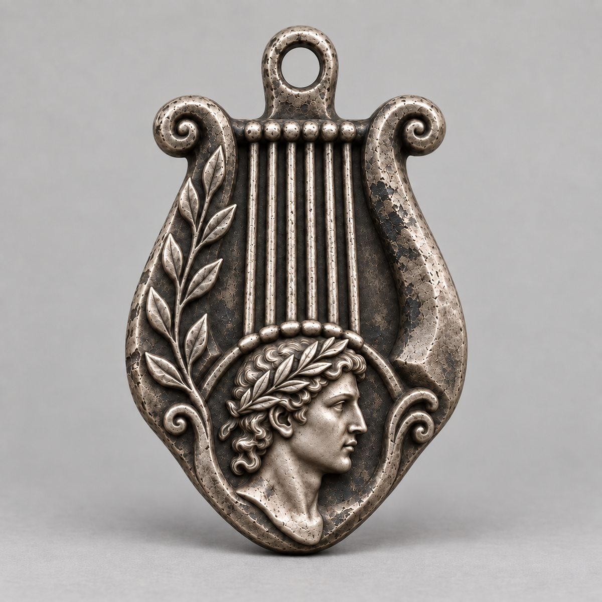 Apollo keychain charm design preview, front view