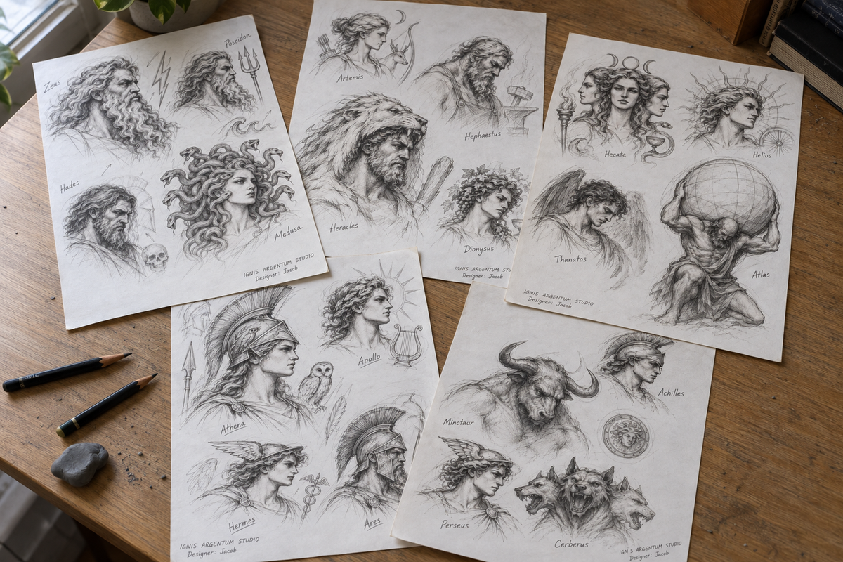 Sketch Sheets On Desk — design visualization