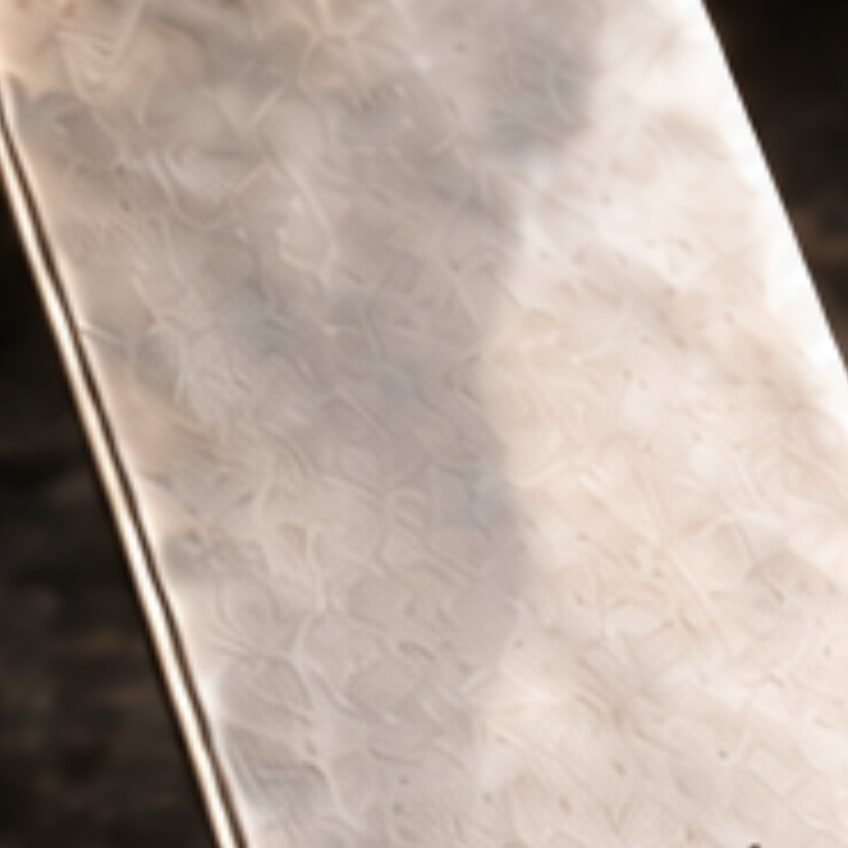 Fine silver-tone texture and bright edge detail