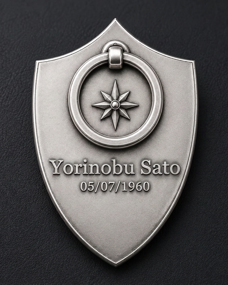 Handcrafted silver keychain, back view