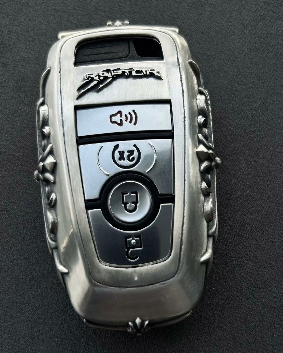 Ford Bronco Raptor Silver Key Case, front view