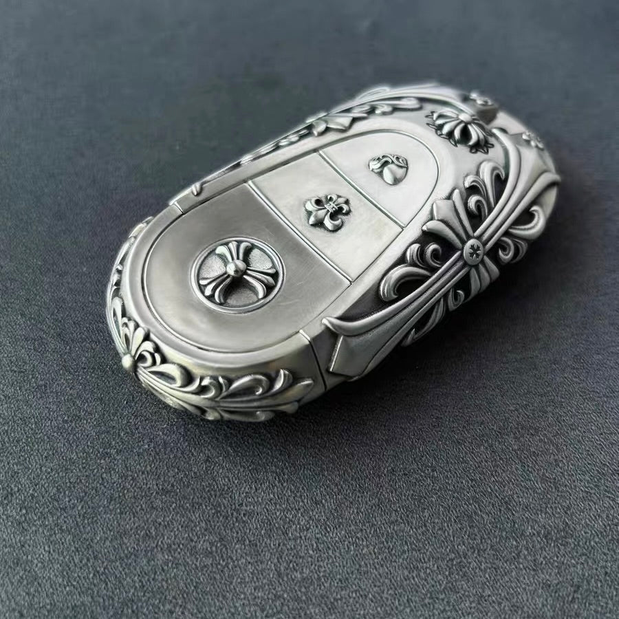 Side profile showing hand-finished rounded capsule design on 925 Sterling Silver frame