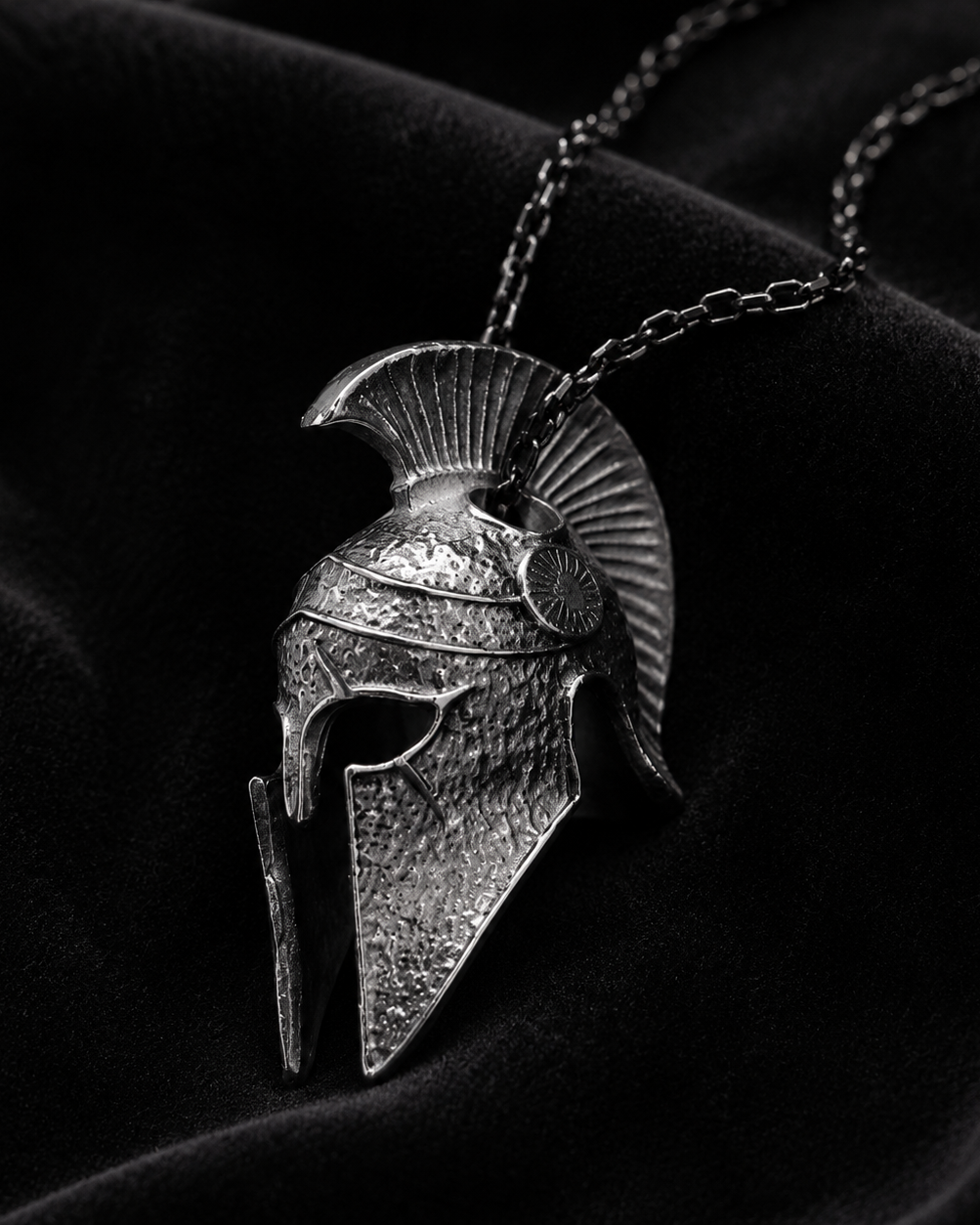 Spartan Helmet Talisman Pendant, back or personalization view