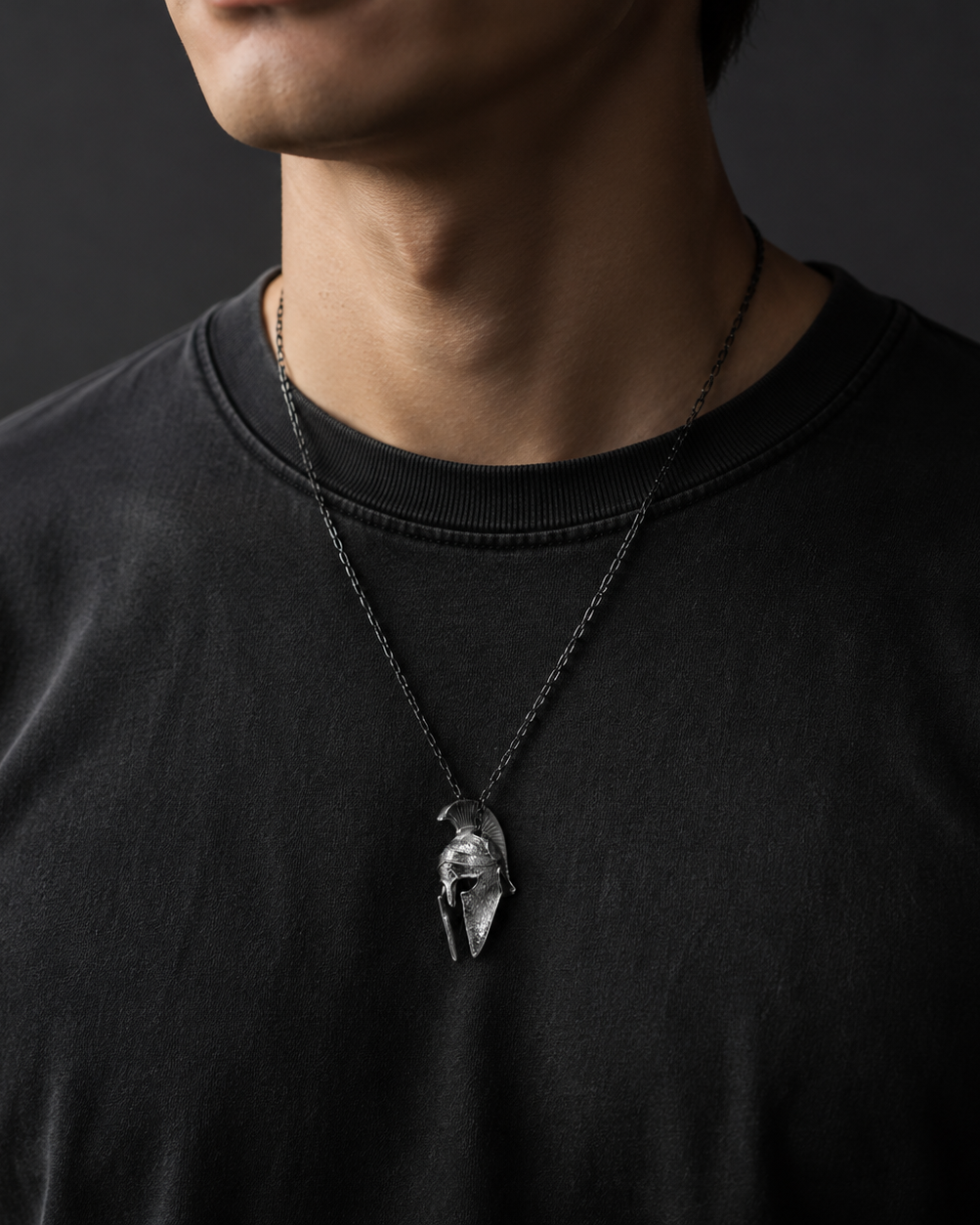Spartan Helmet Talisman Pendant, side profile