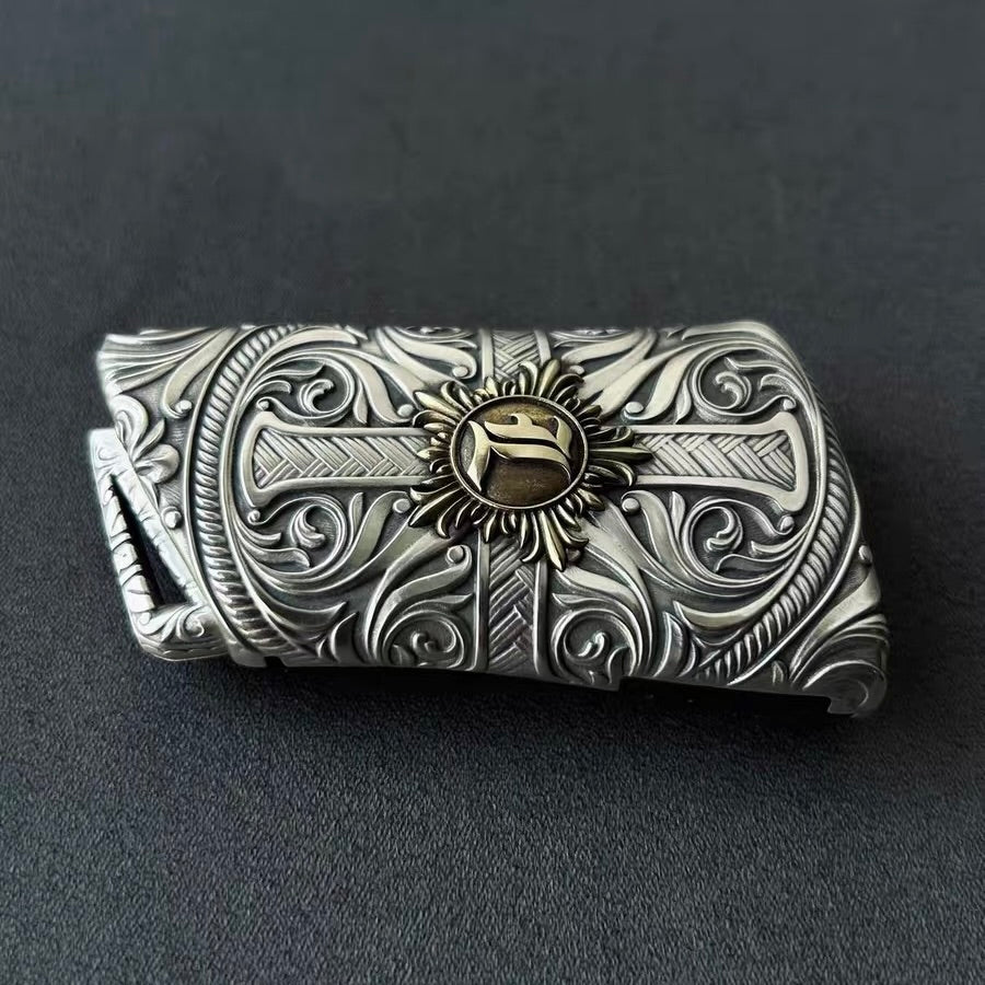 Sterling Silver Lexus key case displayed with understated elegance on dark surface