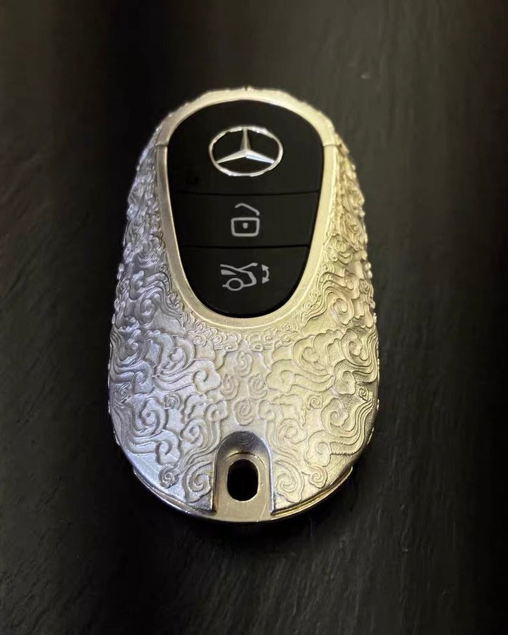 Mercedes Rounded Capsule Cloud Key Case, engraved detail