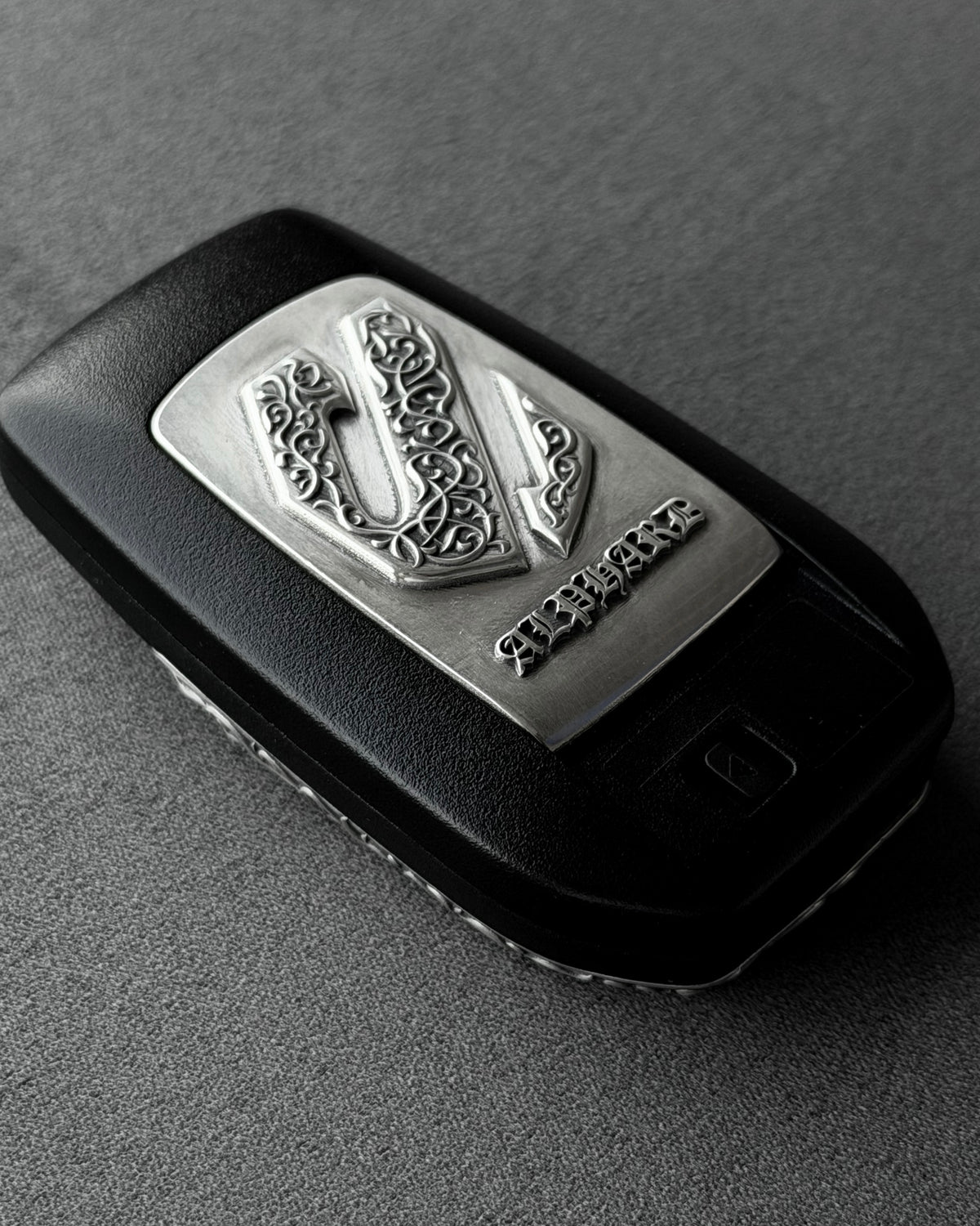 Toyota Alphard Sterling Silver Key Case, back engraving detail