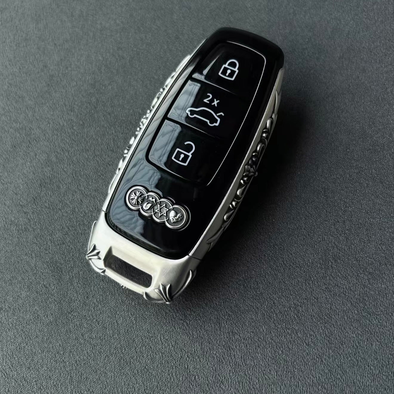 Audi Vertical Layout handcrafted sterling silver key case