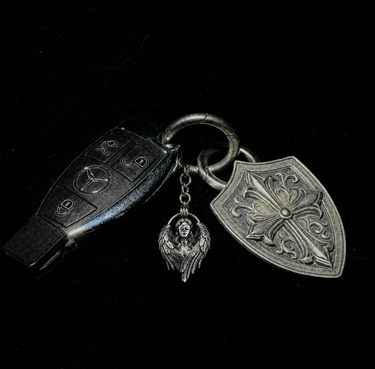 Fallen Angel Blindfolded Pendant, front view