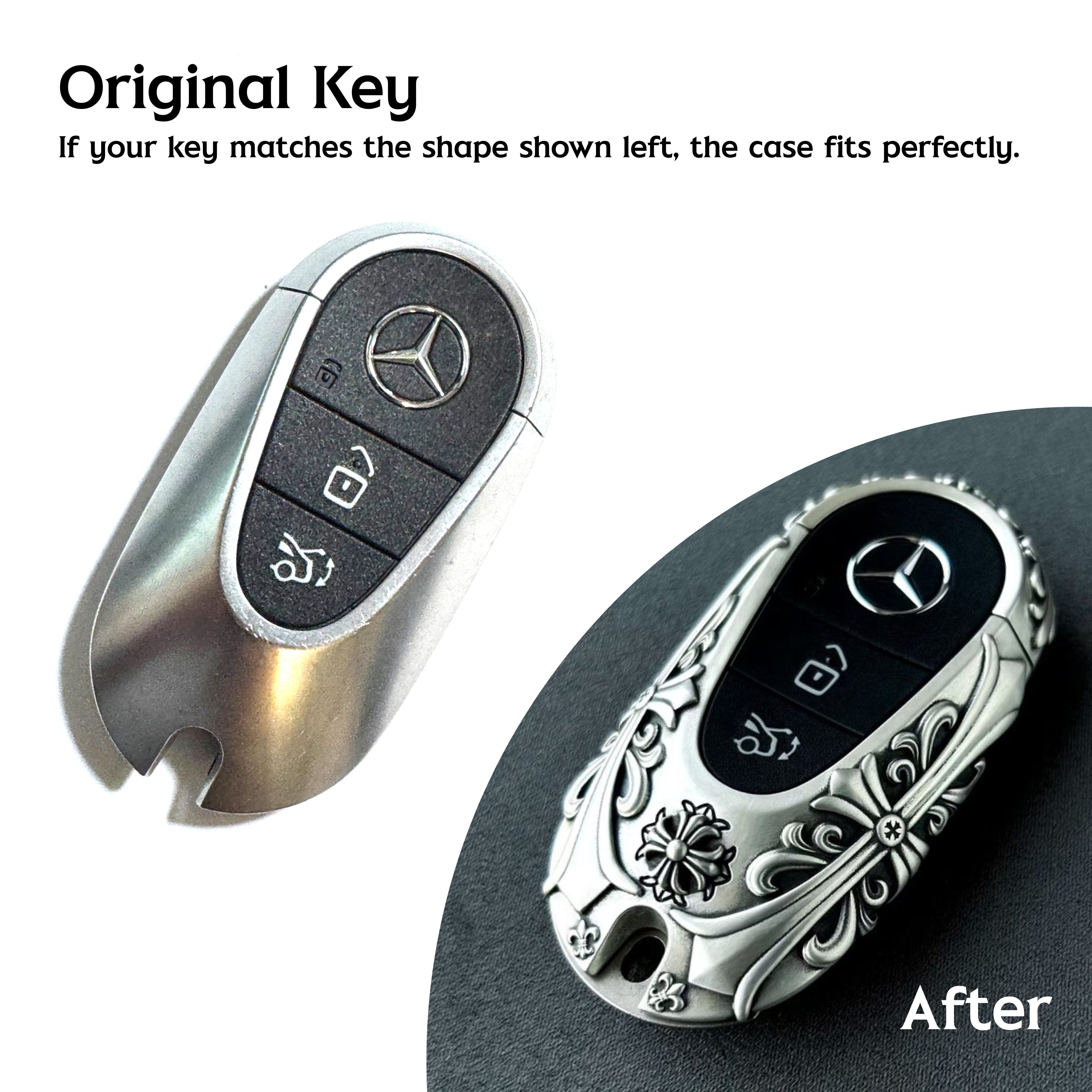 Mercedes-Benz before after comparison showing the difference between careful and excessive polishing