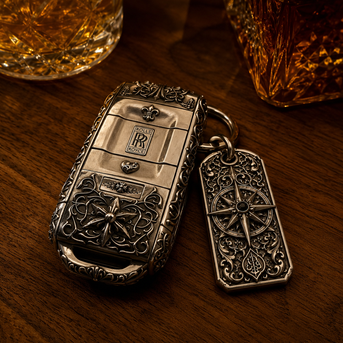 Royal Compass Key Tag