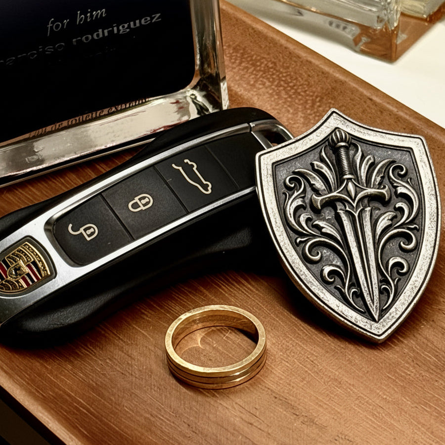 Aegis Blade Shield Silver Keychain, alternate car-key pairing