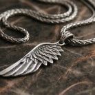 Angel Wing 925 Silver Pendant, close-up detail