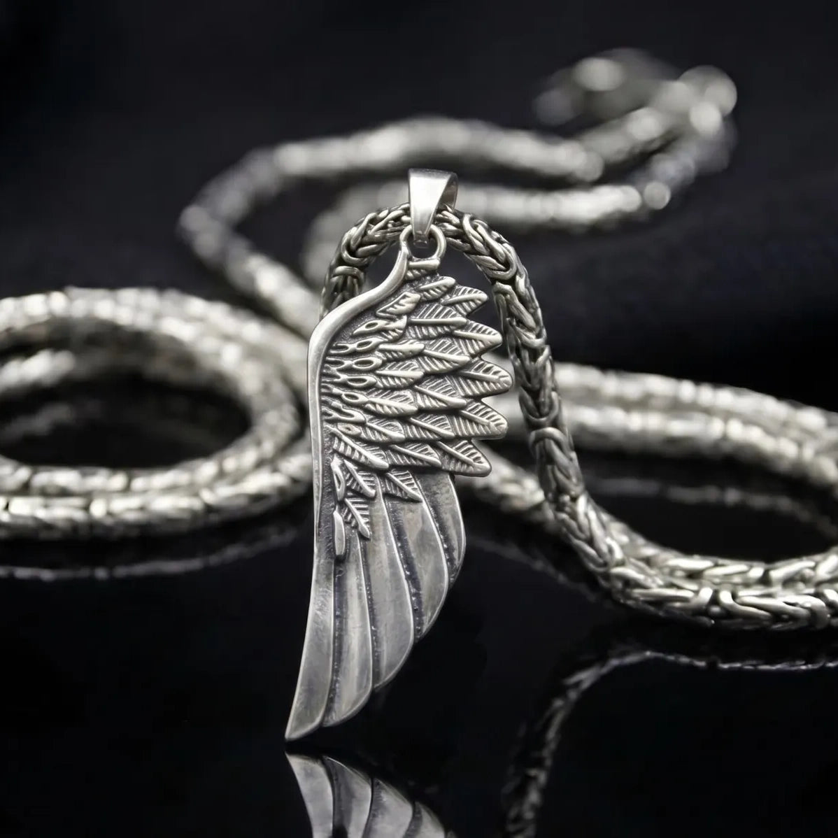 Angel Wing 925 Silver Pendant, presentation view