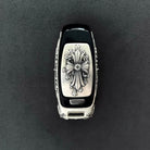 Audi Key Shell in Sterling Silver with Audi Vehicle Background - Lifestyle Scene Reflecting Understated Luxury Timeless Design Driver's Companion