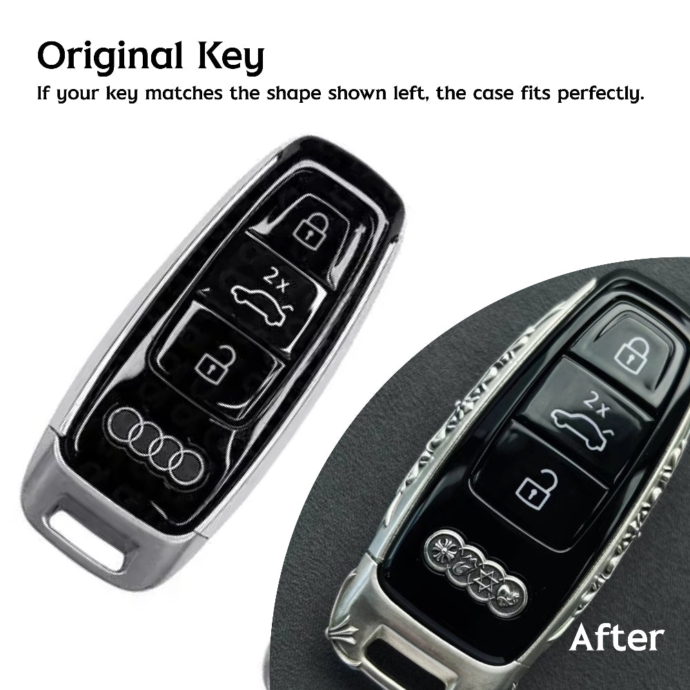 Side Profile View of Solid Silver Audi Key Case - Showing Intentional Weight Considerable Presence Masculine Heft Density Gravitas