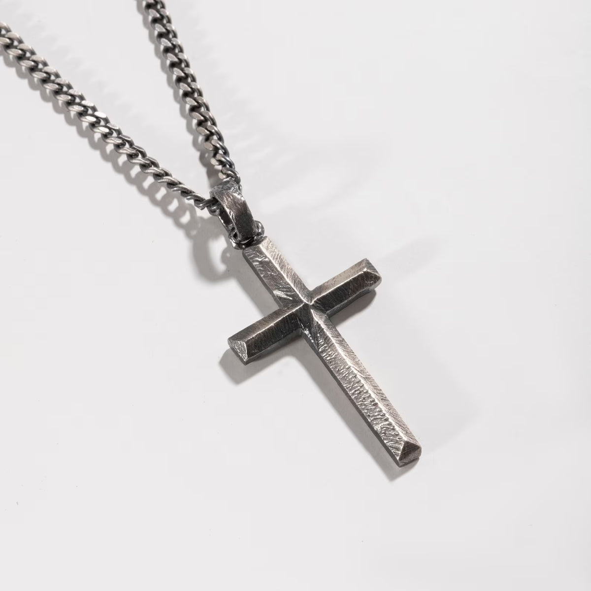 Bible Verse 925 Silver Cross Pendant, close-up detail