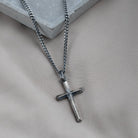 Bible Verse 925 Silver Cross Pendant, engraved front detail