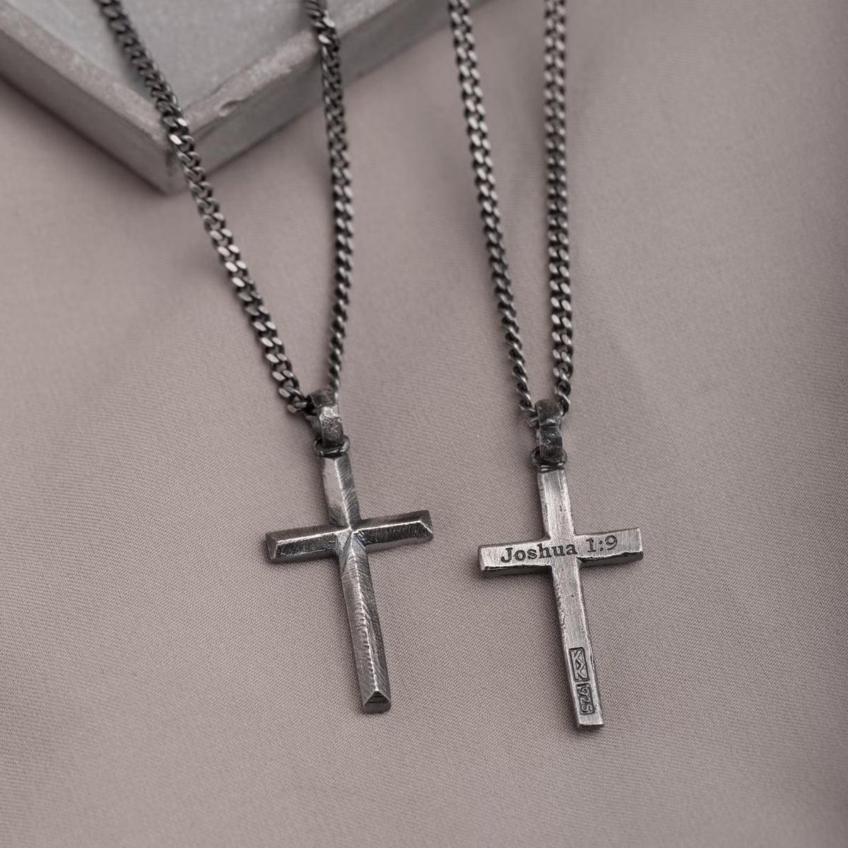 Bible Verse 925 Silver Cross Pendant, personalized back example