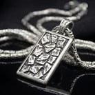 Brutalist Rock Plaque 925 Silver Pendant, front view