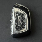 Cadillac Silver Key Case for 4/5/6-Button Keys, full-coverage view
