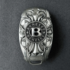 Custom Bentley Key Case, engraved Bentley emblem back view