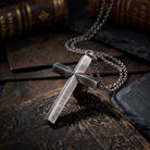 Custom Engraved 925 Silver Cross Pendant, front product view