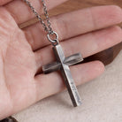 Custom Engraved 925 Silver Cross Pendant, personalized back example