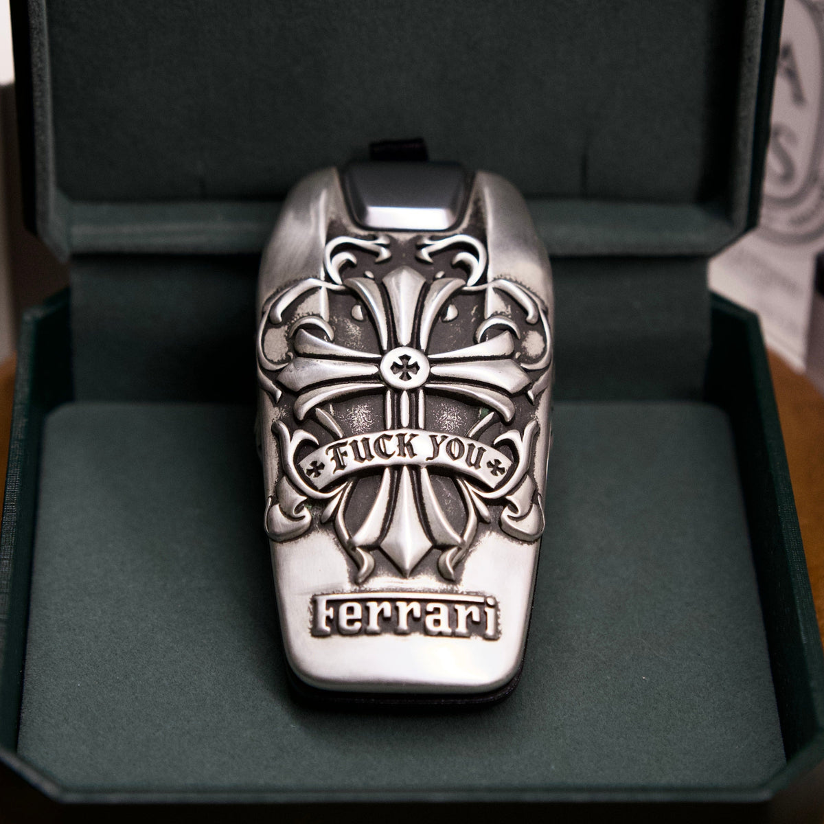 Custom Ferrari Key Case, engraved Ferrari back view
