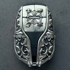 Custom Maserati Key Case, engraved Maserati emblem back view