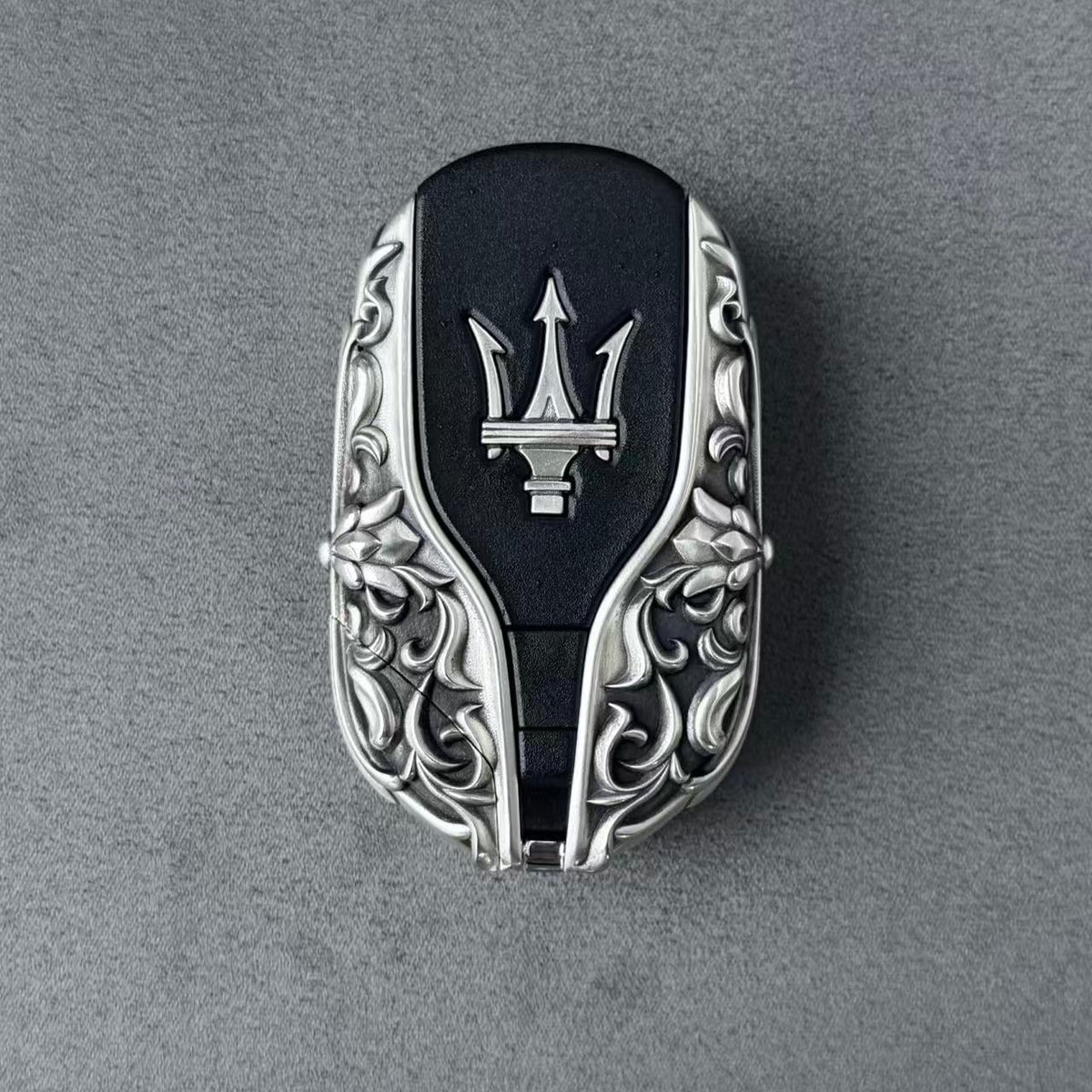 Custom Maserati Key Case, front button view