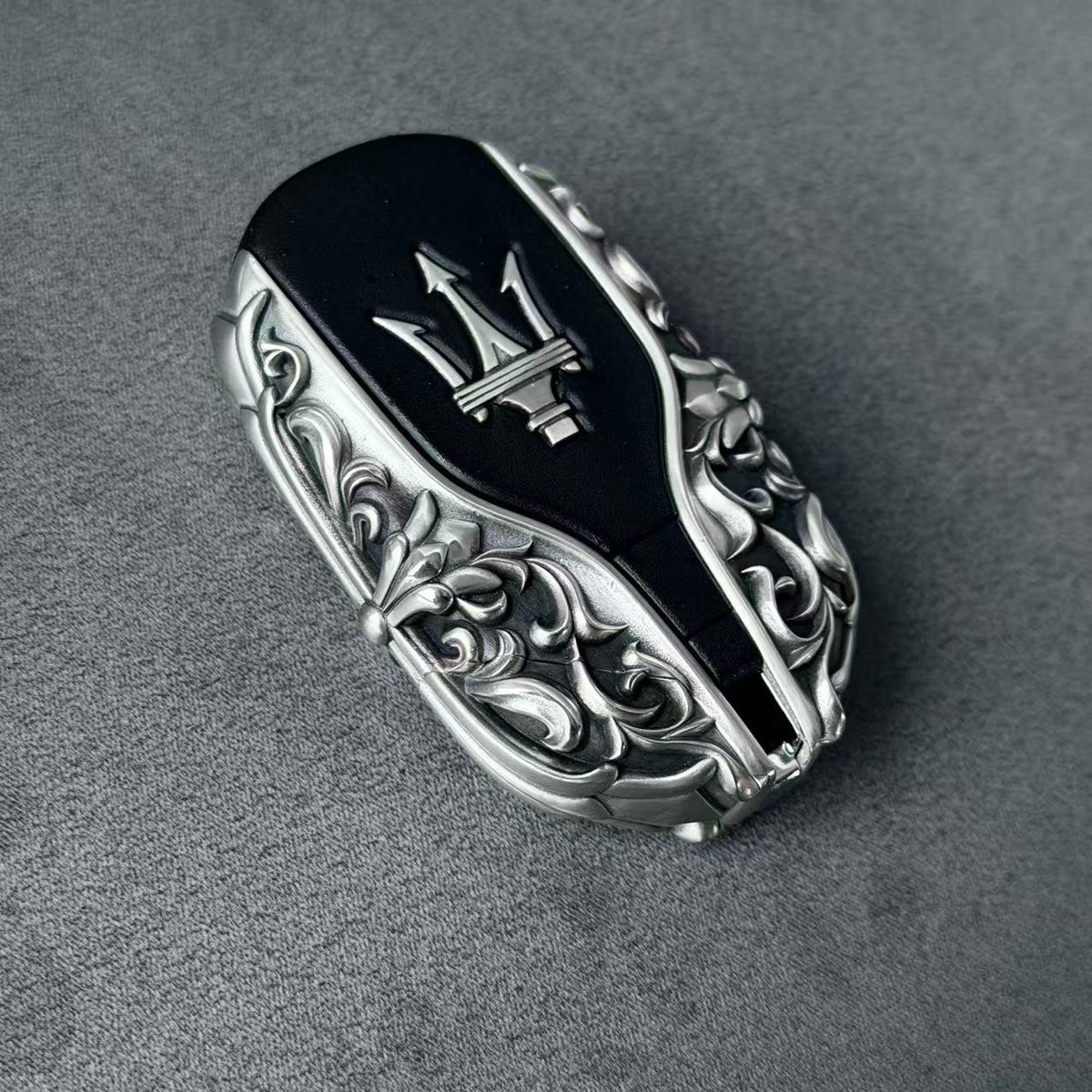Custom Maserati Key Case, front three-quarter view