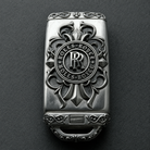 Custom Rolls-Royce Key Case, engraved Rolls-Royce emblem back view