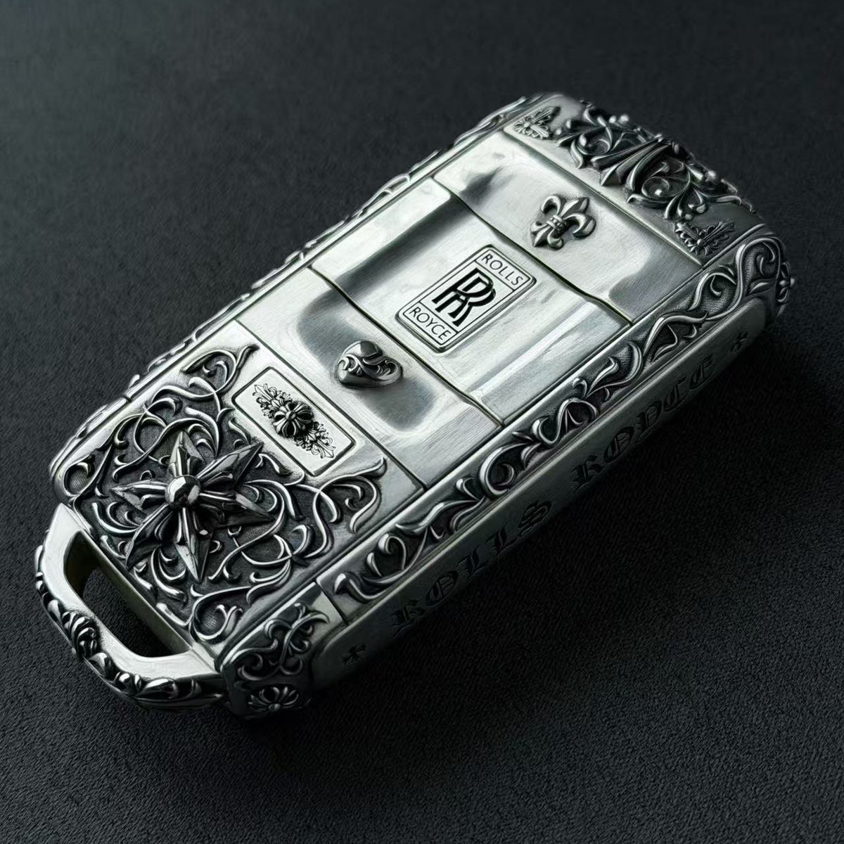 Custom Rolls-Royce Key Case, front three-quarter detail
