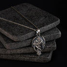 Dragon Cross 925 Silver Pendant, back view